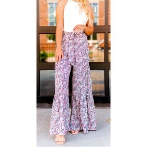 Retro style paisley palazzo pants